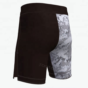 Venta al por mayor Mid MMA Fight Shorts para hombres High Street Fitness Gym Beach Shorts Solid Poliéster Patrón Bolsillos elásticos - Product Image 2