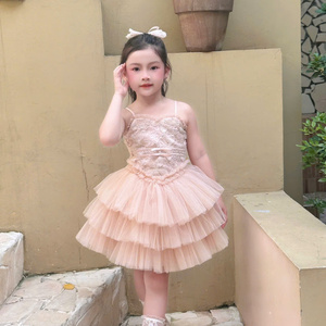 Vestido de Princesa ViODM de 3 Capas con Encaje, Sin Mangas, Hasta la Rodilla, con Cuentas, Ecológico, para Bebés Niñas, Bodas, Ceremonias, Cumpleaños de Verano - Product Image 5