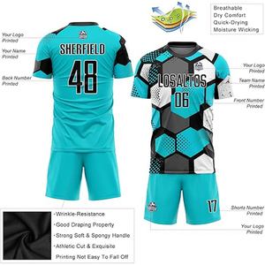 Conjunto de uniforme de fútbol sublimado personalizado de alta calidad, servicio OEM para ropa de Jersey de fútbol universitario - Product Image 6