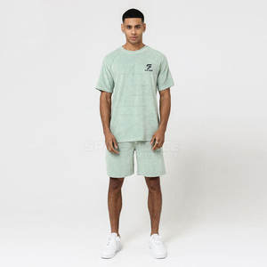 Conjuntos de Camiseta y Pantalones Cortos de Algodón 100% de Primera Calidad para Hombre, Estilo Casual de Verano, Ropa Transpirable Personalizada, Esenciales al por Mayor - Product Image 1