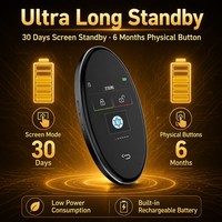 Clé de voiture intelligente Kaifute CF818 avec écran tactile LCD, autonomie ultra longue, entrée sans clé IPS HD, compatible Apple Find My, OBD, argent/noir, garantie OEM 1 an