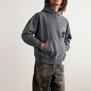 Sudaderas con Capucha de Algodón 100% Pesado con Lavado Ácido al por Mayor para Hombre, Estilo Vintage, Sudaderas con Capucha para Hombre - Product Image 1