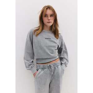 Sweat-shirt à effet délavé avec slogan - Product Image 6