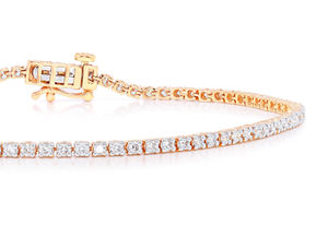 Luxueux 2.00Ct Moissanite Glow Round Tennis Bracelet en or 14K OEM Vente en gros Élégant 14K Or Moissanite Bracelets Bangles" - Product Image 3