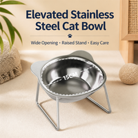 Supports surélevés en acier inoxydable pour gamelles de chat : hauteur confortable pour manger et maintien des zones d'alimentation plus propres