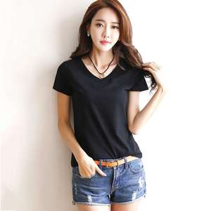 T-shirt femme sur mesure en coton doux de haute qualité à manches courtes T-shirt mode décontracté confortable et élégant vêtements d'été - Product Image 3