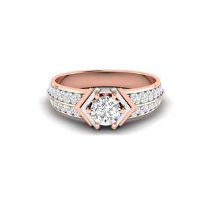 Magnífico Anillo Solitario con Diamante de Corte Redondo de 0.50 Ct, Color F, Claridad VS, Diamante Cultivado en Laboratorio en Oro de 14K para Uso Diario o Regalo - Product Image 5