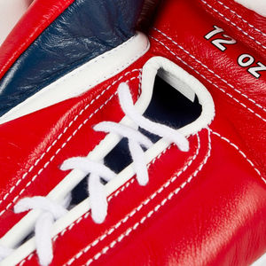 Gants de sport de combat Gagner 12oz Boxe MS Gants d'entraînement-Blanc Marine Rouge Dentelle - Product Image 5