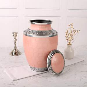 Urne de crémation rose design moderne en métal de haute qualité pour les cendres humaines prix de gros - Product Image 4
