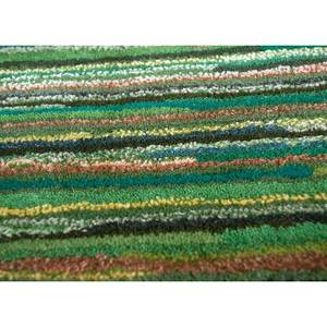 Alfombra de Lana y Viscosa Hecha a Mano Acar Green, Estilo Clásico a Rayas para el Hogar, Pasillo, Tejido Plano con Técnica Jacquard de 10 mm para Adolescentes - Product Image 3