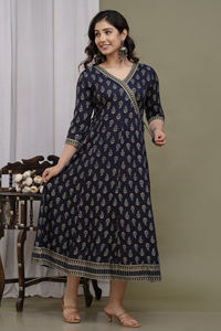 Vestido largo de calidad superior, bordado de secuencia, trabajo lateral, telar manual Dori, fabricante indio - Product Image 2