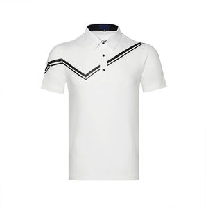 Camisetas de algodón 100% para hombre, a rayas camiseta blanca, ropa para hombre, camiseta elástica, camiseta Polo de Golf, camisetas Polo con logotipo personalizado transpirable - Product Image 1