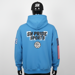 Sweat-shirts à capuche en polaire polyester/coton personnalisés, lourds, coupe régulière, avec patchwork personnalisé - Product Image 5