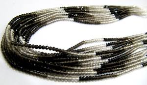 Cuarzo ahumado natural 2mm Rondelle Micro cuentas de piedras preciosas facetadas Strand 13 pulgadas de largo - Product Image 3