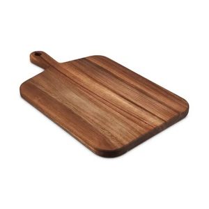 Tabla de cortar de madera de acacia natural OEM con mango, utensilios de cocina rectangulares para picar carne y frutas, MOQ bajo - Product Image 1