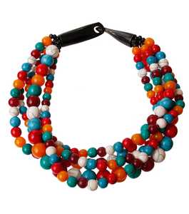 Couleur tourbillon résine collier Art abstrait bijoux pour femmes paillettes résine tour de cou élégant fête porter collier - Product Image 3