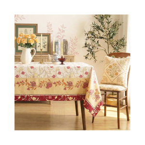 Handwoven Linen Blend Leaves Printed Black 70x108 Inch Dining <b>Table</b> <b>Cover</b> GOTS Certified Soft Natural Flow Air Cargo Shipping - Product Image 2