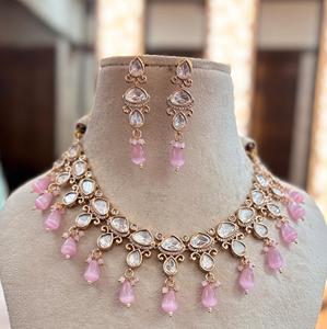 Traditional <b>Gold</b> Plated Moissanite and Kundan <b>Set</b> Premium Quality Kundan <b>Set</b> Amazing Quality With <b>Earrings</b> For Wedding - Product Image 2