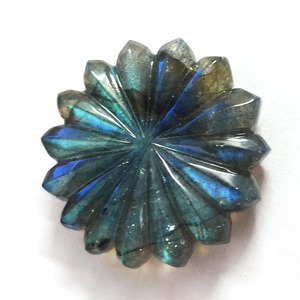 Wholesale High Polished Round <b>Hand</b> Carved Natural Grey Labradorite Gemstone for Jewelry Making - Product Image 4