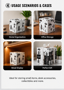 Organiseur cube mécanique blanc avec assemblage DIY, tiroirs multi-niveaux pour jouets, fournitures de bureau et petits objets, boîte de rangement cube - Product Image 6