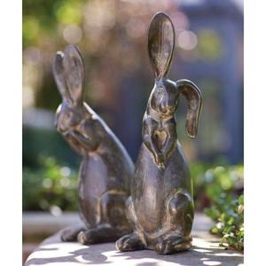 Escultura Decorativa de Conejitos Hechos a Mano, Figura de Conejo Jugando, Artículos Decorativos para el Hogar, Decoración de Metal para Pascua, Adornos de Regalo - Product Image 5