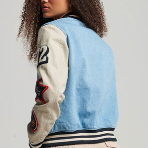 2024 Vintage University Varsity <b>Jackets</b> for Women Stylish Stand Collar Street Wear Best Price Wholesale XL Size Cotton Filled - Product Image 2