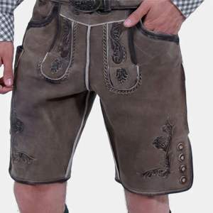Pantalones cortos de cuero bávaro tradicionales Lederhosen personalizables con bordado y tirantes para eventos culturales y Oktoberfest - Product Image 3