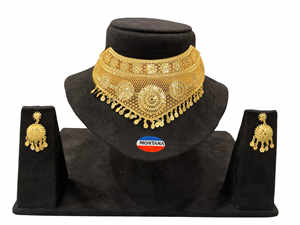 Joyería chapado en oro Joyería exclusiva moda gargantilla collar conjunto para niña y mujer - Product Image 2