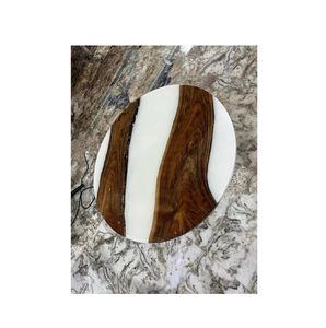 Madera de acacia y resina Lazy Susan Almacenamiento y organizador ecológico para el hogar Resina epoxi Lazy Susan al menor costo - Product Image 3