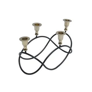 Best Price Factory Manufacturer Candle Stand Wedding Decorative <b>Candlesticks</b> <b>Holder</b> Luxury Black Metal Brass Top Candle <b>Holder</b> - Product Image 3