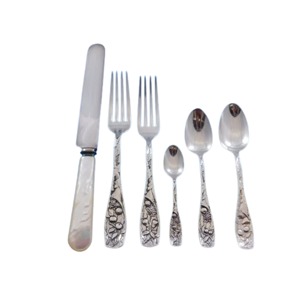 Cubiertos de acero inoxidable ideales para cocina, mesa, Hotel, uso doméstico, juego de cubiertos con mango azul de Metal de 3 piezas plateadas - Product Image 3