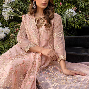 Vestidos bordados de boda para mujer, trajes de 3 piezas, diseñador paquistaní, longitud hasta la rodilla, vestido de fiesta de estilo - Product Image 3