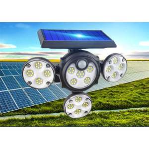 LAMPADA DA PARETE SOLARE 103LED CON QUATTRO TESTE 25W SH-1228B SKU: 164 - Product Image 1