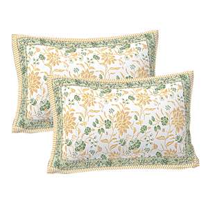 Green Floral Print 240 TC 100% Cotton Double Bed <b>Sheet</b> Set with 2 Pillow Covers <b>King</b> <b>Size</b> 3pc & 4pc Options Available (SHKV1034) - Product Image 3
