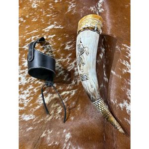 Chope à boire en corne de buffle artisanale pour bar et cadeaux Corne de vache à boeuf de style animal poli pour porte à usage décoratif - Product Image 4