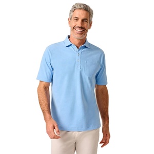 Stock prêt Polo uni pour homme T-shirt polo à manches courtes doux 100% coton biologique Prix de gros Vêtements avec impression personnalisée - Product Image 5