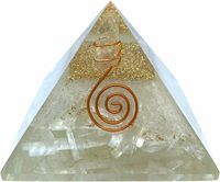 Pyramide Orgonite Écologique de Haute Qualité Faite à la Main avec Pierres Précieuses, Agate, Sélénite et Cristaux en Éclats, Arbre de Vie, Feng Shui