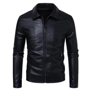 Nuevo 2026 primavera moda hombres Slim Fit High Street estilo Stand Collar chaqueta de cuero a prueba de viento buena calidad negocios Casual PU - Product Image 2