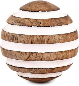 Lujosa bola decorativa abstracta de madera de mango y orbes de Metal para el hogar para sala de estar, comedor, mesa de oficina y decoración de estantes - Product Image 1