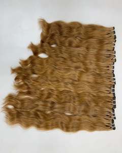 Extensiones de Peluca de doble dibujado de pelo virgen indio crudo auténtico paquetes colección templo suministro de cabello humano - Product Image 1
