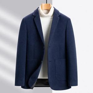 Blazer d'affaires élégant et de haute qualité pour homme, coupe ajustée, veste de costume pour l'automne et l'hiver, style masculin, matière épaisse, décontracté - Product Image 3