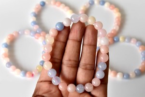 Premium Quality Bulk Selling Morganite Semi Precious Natural Healing 8mm <b>Beaded</b> <b>Bracelet</b> <b>For</b> Meditation Jewelry - Product Image 3