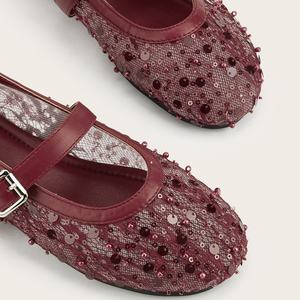 Chaussures plates en toile indigo AiZome, mocassins décontractés respirants en lin pour femme, chaussures plates artisanales traditionnelles d'été - Product Image 2