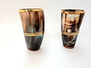 CUERNO DE BÚFALO TAZAS INDIA FÁBRICA PRODUCTOS ARTESANALES Cuerno Taza para beber Nuevo diseño Cuerno natural Beber vikingo original - Product Image 5