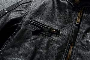 Veste en cuir de moto classique Vêtements d'extérieur intemporels pour un usage quotidien - Product Image 4