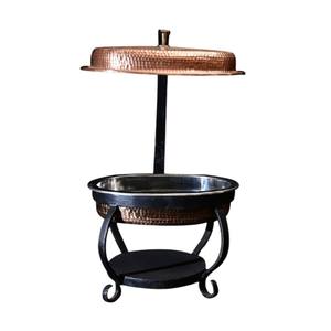 Plat à chafing rond en laiton doré gaufré, chauffe-plats de luxe pour buffet, fait main, décoratif, équipement de restauration pour hôtels et restaurants - Product Image 4