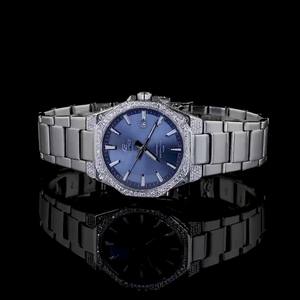 Montre mécanique de luxe pour homme, bracelet en acier inoxydable, diamants de laboratoire, résistance à l'eau 100 bars, mode analogique de luxe - Product Image 1