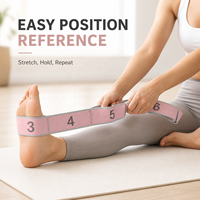 Banda Elástica de Yoga con Números para Mujeres y Niños, Entrenamiento de Danza, Flexibilidad de Pilates y Fisioterapia, Correa de Tracción para Ejercicio en Casa