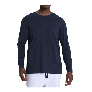 เสื้อยืดแขนยาวผ้าปะมีสีผ้าฝ้าย100% แห้งเร็วเสื้อยืดออกกำลังกายผ้ายืดสำหรับผู้ชาย2025ฤดูร้อน - Product Image 4