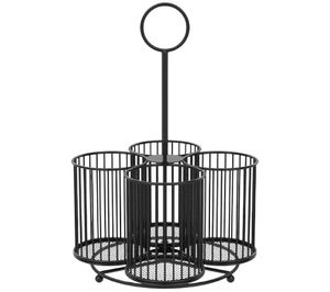 Modern Luxury Contemporary Look Countertop Metal Spoon Utensil <b>Holder</b> 2 Compartments Rack Kitchen Spoons <b>Knifes</b> Tableware - Product Image 3